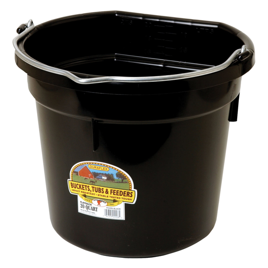 Picture of 20 Qt. Flat-Back Plastic Bucket - Black